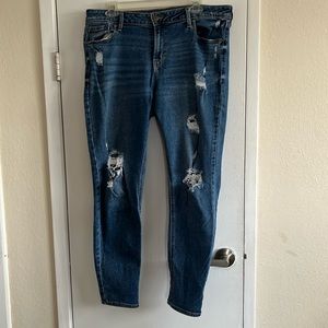 Distressed blue jeans by Old Navy; Size 14